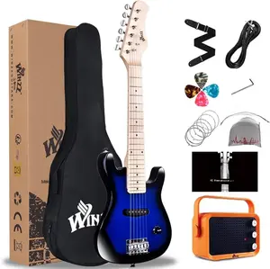 EGM100 30 Inches Real  Electric Guitar with Beginner Kit, Right Handed, Blueburst