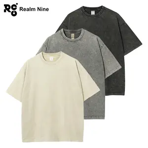 RNS 3 Pack Men Women Oversized T Shirts Vintage Tee Loose Fit Short Sleeve Casual Streetwear Baggy Washed Unisex Tops Beige Crewneck Machine Washable High-Quality Cotton Basic Menswear