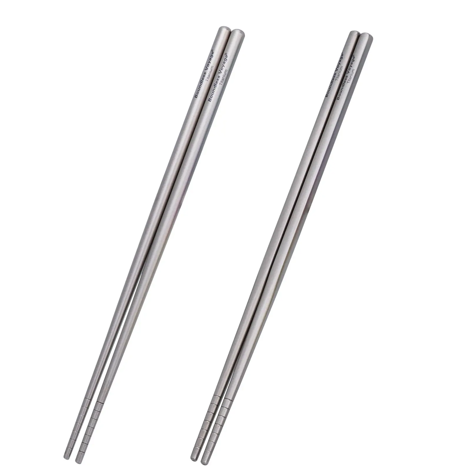 Boundless Voyage Titanium Round and Square Chopsticks, Ultra-Lightweight Food Grade for Home and Outdoor Use, Non-Slip Anti-Mold, Hollow Design, 23cm,