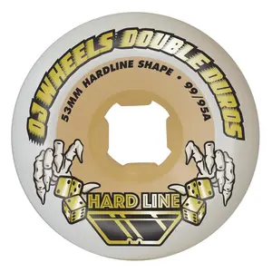 53mm Double Duro White Gum Hardline 99a/95a OJ Skateboard Wheels