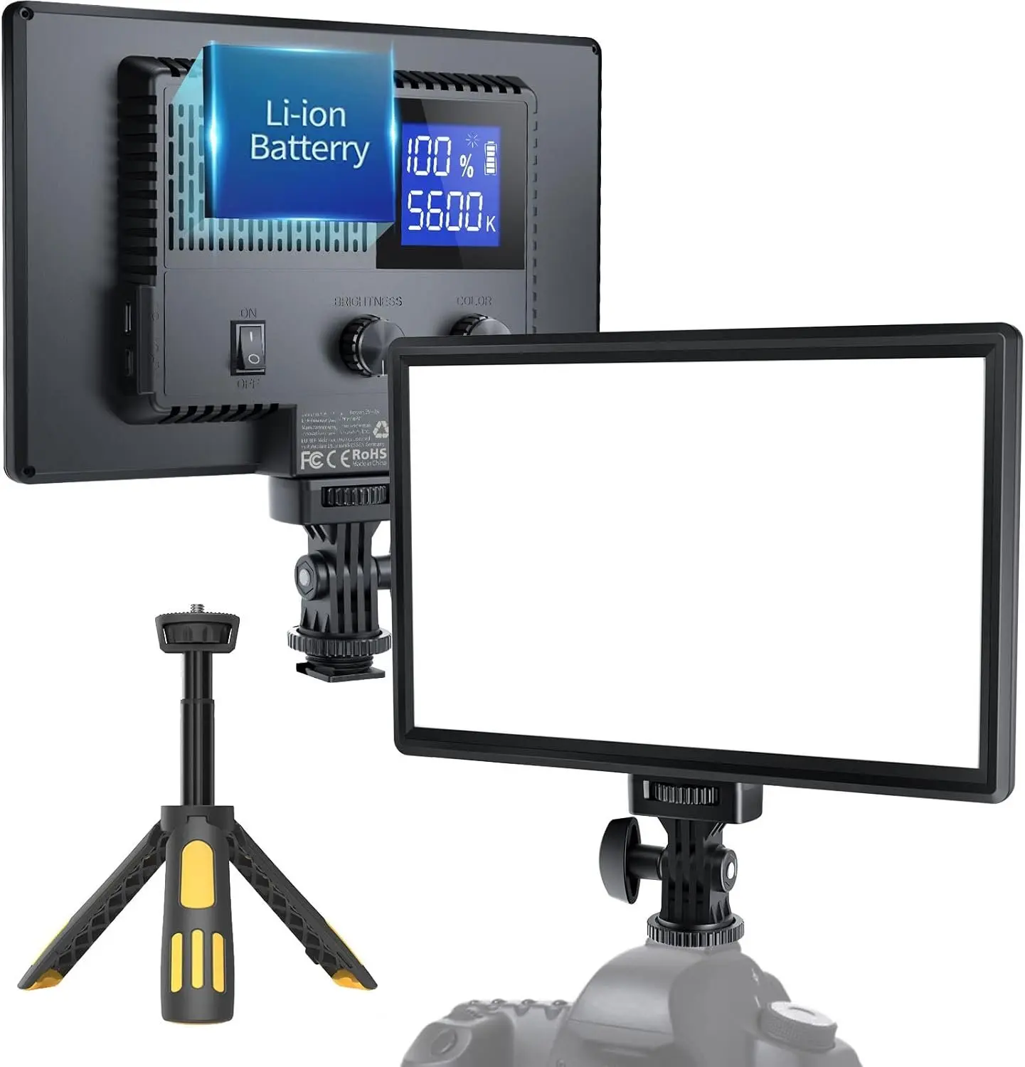 LED Video Light, Camera Light for Pictures Video Recording with 4000mAh  Support Type-C USB Power , CRI>95 3200K-5600K Photo Lights for Outdoor Photography Live Streaming Zoom Call