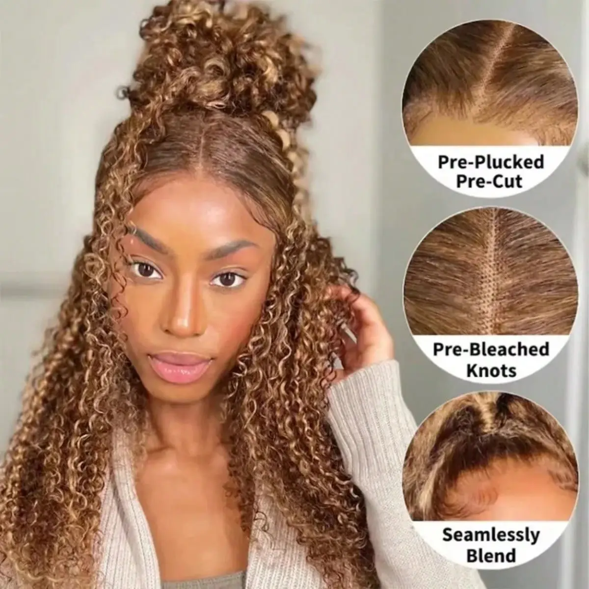 Highlight 360 Deep Wave Wig Hidden Invisible Strap 360 Full 
