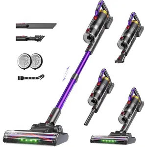 UV2 Cordless Vacuum Cleaner, 48000Pa/550W Vacuum Cleaners for , Lightweight Stick Vacuum with 65Mins Runtime, Self-Standing&Wall Mount , -Resistant Vacuum for