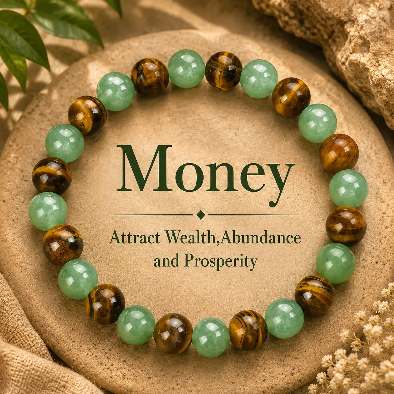 1pc ARPURRAINA Money Attraction Tiger Eye Stone Abundance Bracelet - Elastic Adjustable Unisex Amulet with Green Aventurine Crystal Charms, Solid Unscented Prosperity Jewelry for Birthday, Anniversary summerwins,summerwins,summeroutfits,vacationoutfits,be