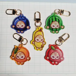Fruit Cat Keychain Acrylic Charm - Kawaii Kitty Keychain - Apple Banana Orange Blueberry Watermelon Cat  Cute Meme Charm Gift - Cute Characters, Kawaii Bag Charm for Keys, Backpack & Gifts, Collectible Fan Accessory, Aesthetic Game Merch!