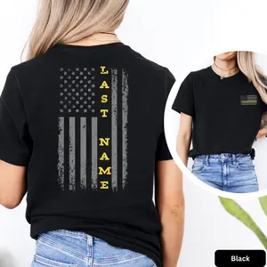 Custom 911 Dispatcher Shirt Thin Gold Line Dispatcher Flag 911 Dispatcher Week Gift for Dispatcher Operator Telecommunicator