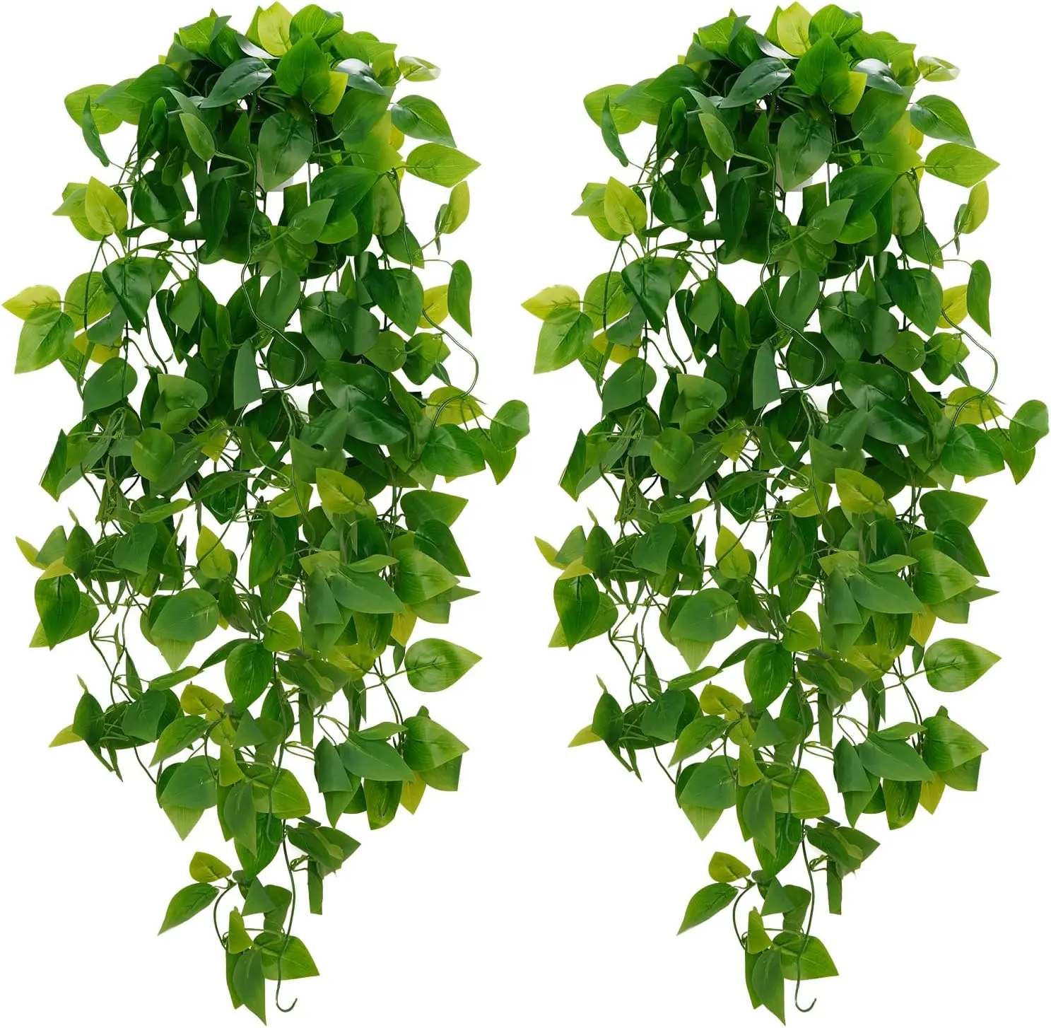 Artificial Plants, 2pcs Artificial Plants Hanging Vines Greenery for Wall Home Living Room Office Indoor Outdoor Decor
