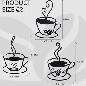 New Creative Coffee Wall Hanging, Home Iron Art Craft, Indoor Wall Decor, Multi-Scene Use, Cafe Decoration, Wall Mounted Metal Painting, Decorative, Hangable