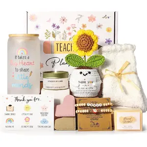 Teacher Gifts for Women, Teacher Appreciation Gift, Teacher's Gifts, Thank You Gift for Teachers Bulk basket Back to School End of Year for Christmas Thanksgiving with 16oz Glass Cup