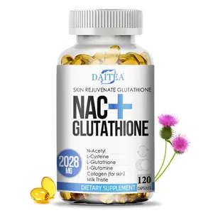 Daitea NAC + Glutathione Health Supplement, Supports Skin Health,Supports Liver Health, 120 Capsules