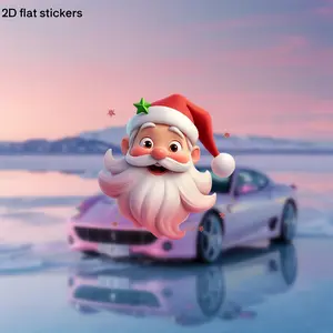 2D Flat Sticker Quirky Santa Claus Vinyl Stickers Suitable for Motorcycles, Trucks, SUVs, Stationery Decoration, Laptops, Mobile Phones, Water Bottles, Water Bottles, Suitcases, Desktop DIY and Other Smooth Surface Car Stickers
