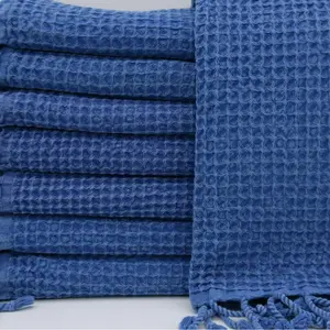 Waffle Navy Turkish Towel