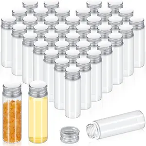 30pcs Small Clear Decorative Bottle 15ml Mini Jars with Lids Mini Glass Bottles with Screw Aluminum Metal Caps Tiny Jars Sample Containers for Powder Cream Cosmetic Jewelry Wedding Home Outdoor Camping, Gardening, Set