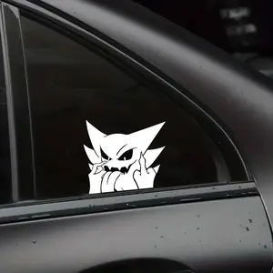 Spooky Ghost Peeker Sticker Angry Cartoon Ghost Vinyl Decal Horror Waterproof Car Window Laptop Sticker