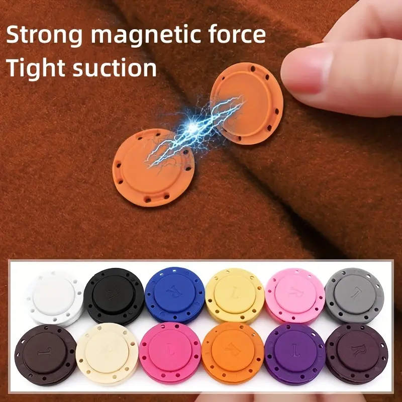 5 Pairs Magnetic Buttons - Ultra-Strong Invisible Snap Fasteners with Easy-Use Design - Perfect for Down Jackets, Coats, Sewing Craft, and Reliable Closure Solution