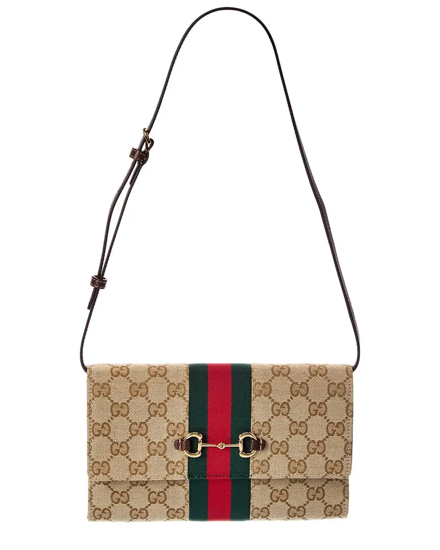 Gucci Horsebit GG Canvas Shoulder Bag