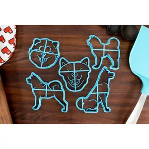 Akita Cookie Cutters - Akita Face, Akita Outline, Akita Sitting, Akite Squish, Akita Stack