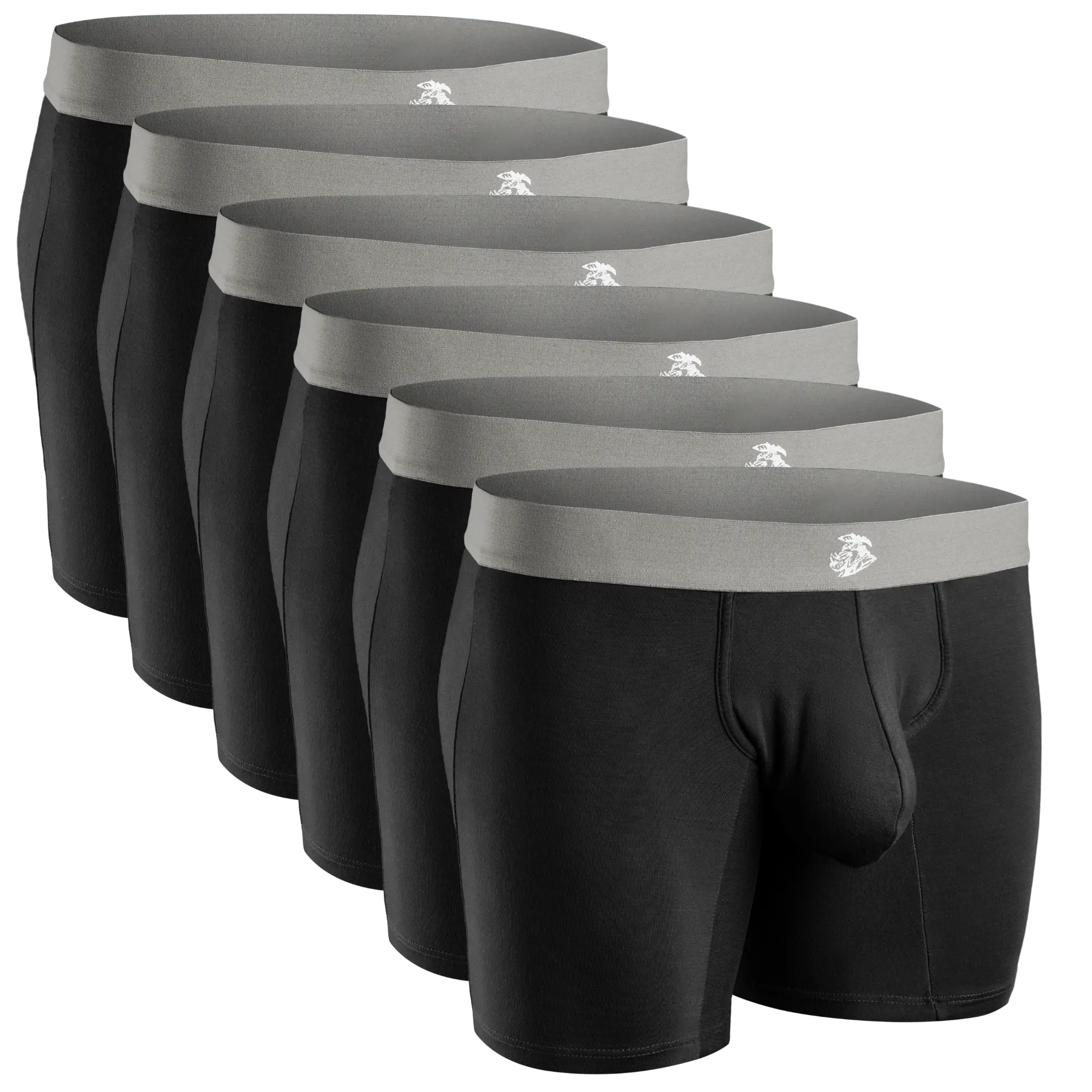 Modal 7in Boxer Briefs No Fly 6pk Black Soft Breathable Medium Menswear Fabric Cotton Overall Day Basketball Personalized Short Spandex Regular Fit Underwear