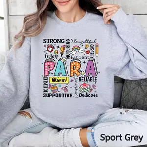 Paraprofessional Short Sleeved T-SHIRT / Sweatshirt Teacher Retro Sweatshirt Para Appreciation Gift Tees SPED Support Staff T-Shirts Teacher End year Presents