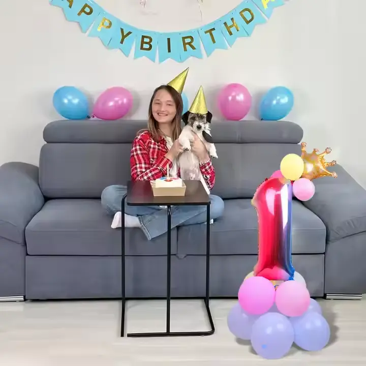 New Design Trendy Happy Brithsday Party Decoration Festivals Standing Aluminum Figures Number 0-9 Balloon Kit