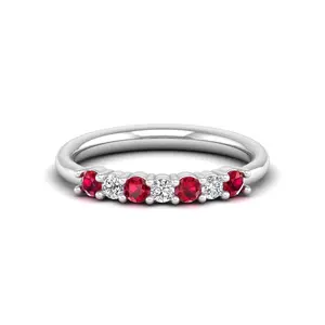Alternating 7-Stone Ruby and Diamond Ring