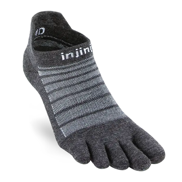 Injinji Men's Lightweight No-Show Wool Socks in Slate