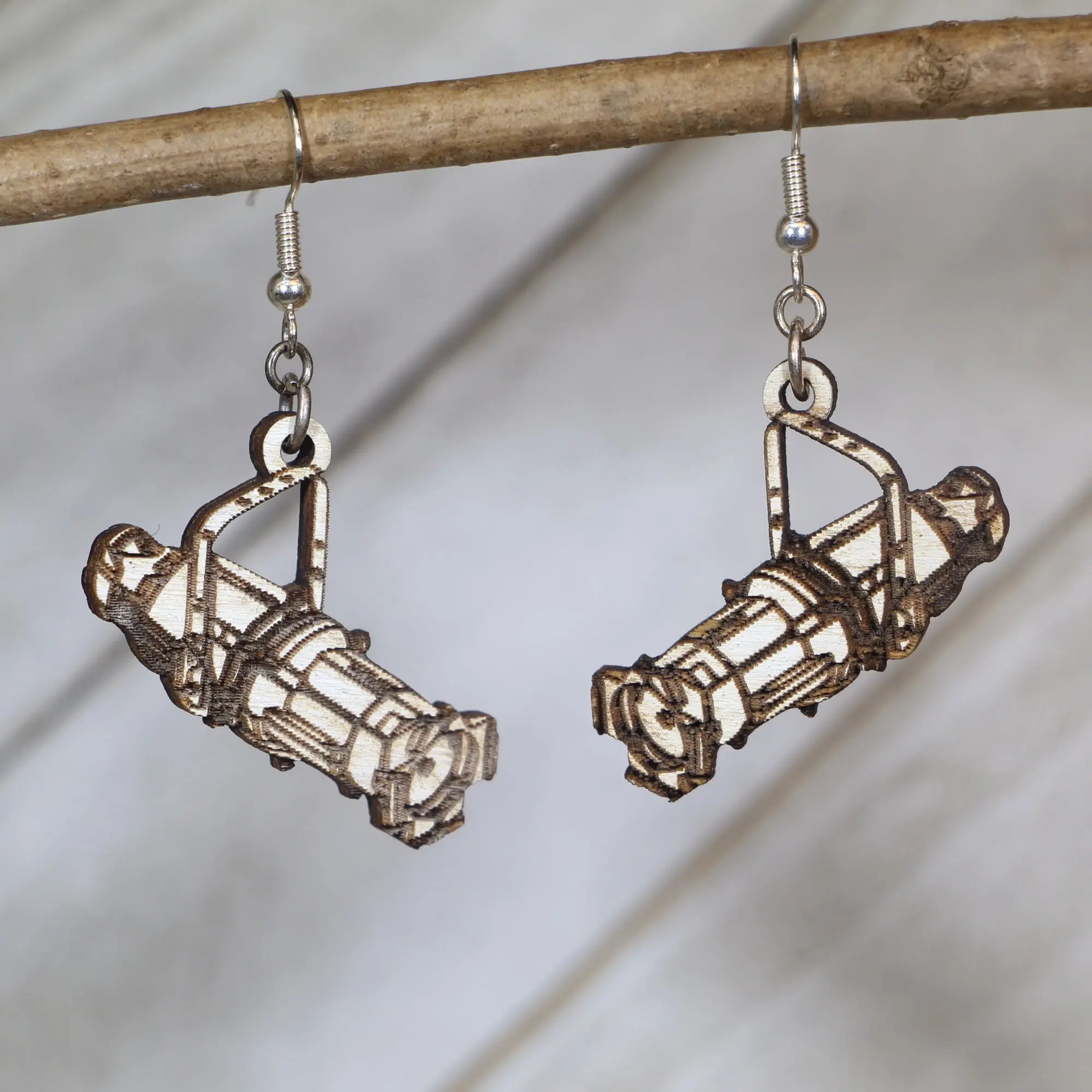 Theater Light Earrings Wooden | Stage Spotlight Dangle Jewelry