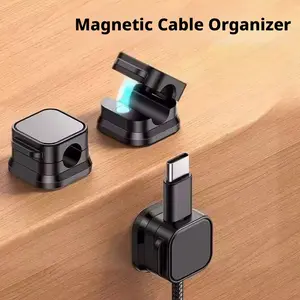 Magnetic Cable Organizer | Desktop Cord Holder for Phone Charger, Cable Management Kit