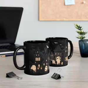 [Sale off up to 65%] Kawaii Goth Ghosts Coffee Mug - Halloween Mug - Spooky Cup - Ghost - Ghost Tea Cup - 11oz or 15oz Black Ceramic Mug