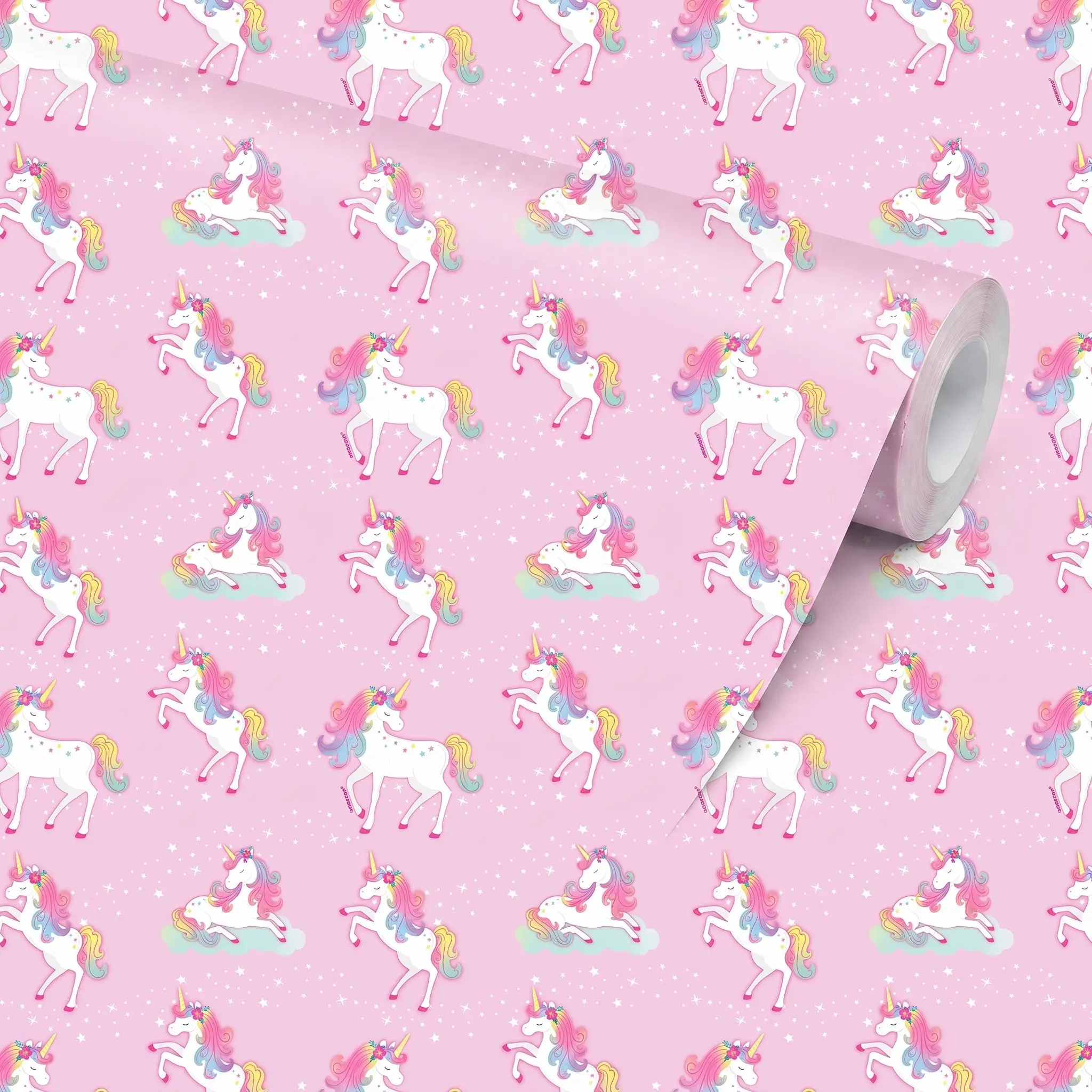 Enchanted Unicorn Gift Wrap, Pink, 5 ft - Perfect for Kids' Birthday Parties