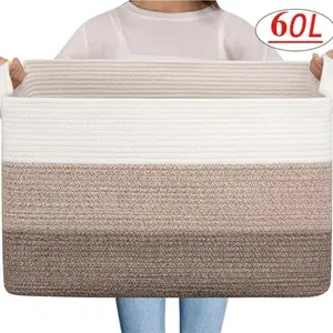 Extra Large Storage Basket,60L Toy Basket for Home Office Dormitory Bathroom,large Blanket Basket for Laundry Room Bathroom,22" X 14" X 12"large Laundry Hamper Basket