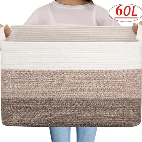 Extra Large Storage Basket,60L Toy Basket for Home Office Dormitory Bathroom,large Blanket Basket for Laundry Room Bathroom,22" X 14" X 12"large Laundry Hamper Basket Laundry Baskets Laundry Bin