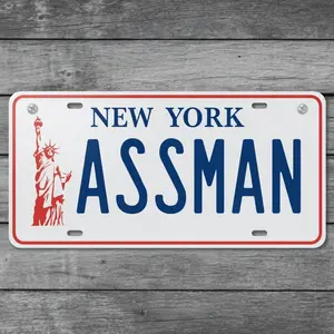 ASSMAN License Plate Aluminum Seinfeld Kramer Funny FRONT AUTO USA MADE SUV CAR TRUCK Accessories