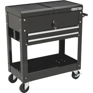 Ironton 28in. 2-Drawer Tool Cart, 30-1/2in.L x 14-1/2in.W x 33in.H, 350-Lb.