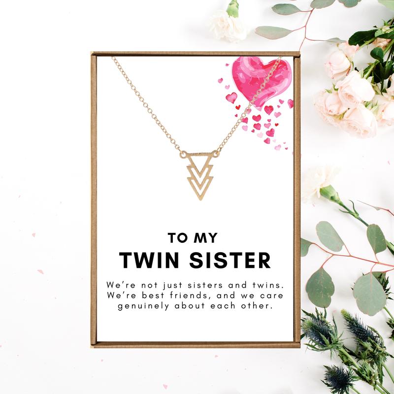 Twin sister jewelry, Twin sibling gifts, Twin sister necklace