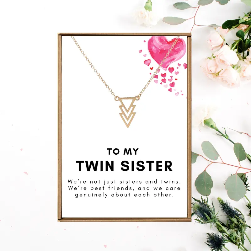 Twin sister jewelry, Twin sibling gifts, Twin sister necklace