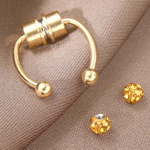 No Piercing Required Double Head Nose Ring, Fashionable Nose Ring for Women & Men, Body Jewelry for Party, Daily Clothing Decor, Trendy All-match & Exquisite Jewelry for Birthday Gift, Nose Rings Hoops
