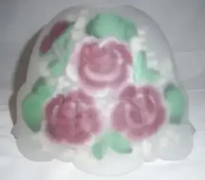 Hand-Painted Rose Design Glass Lamp Shade – 9" Wide, 5¾" Height, 1½" Top