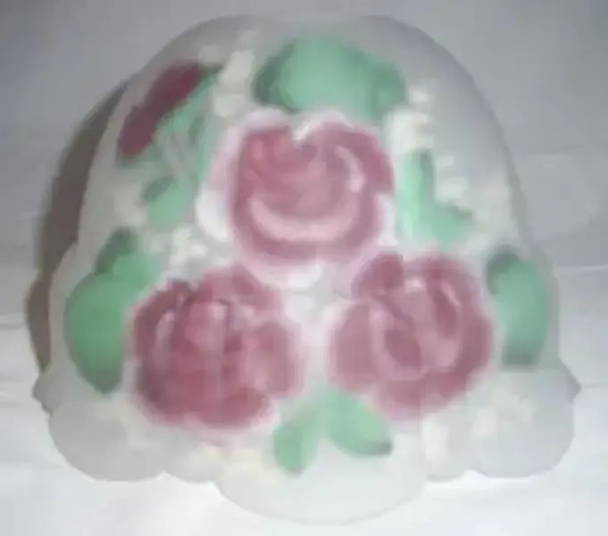 Hand-Painted Rose Design Glass Lamp Shade – 9" Wide, 5¾" Height, 1½" Top