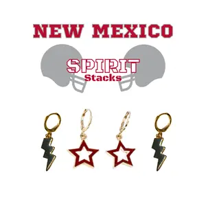 New Mexico Spirit Earring Stack For Lobos Game Day