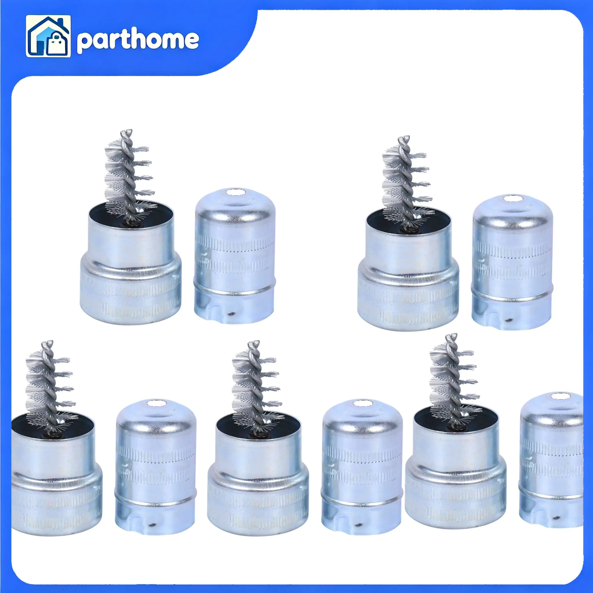 5-Piece Dual Head Battery Terminal Cleaning Brush With Galvanized Iron Stainless Steel Wire For Auto Battery Post Corrosion Removal Vehicle Battery Daily Maintenance