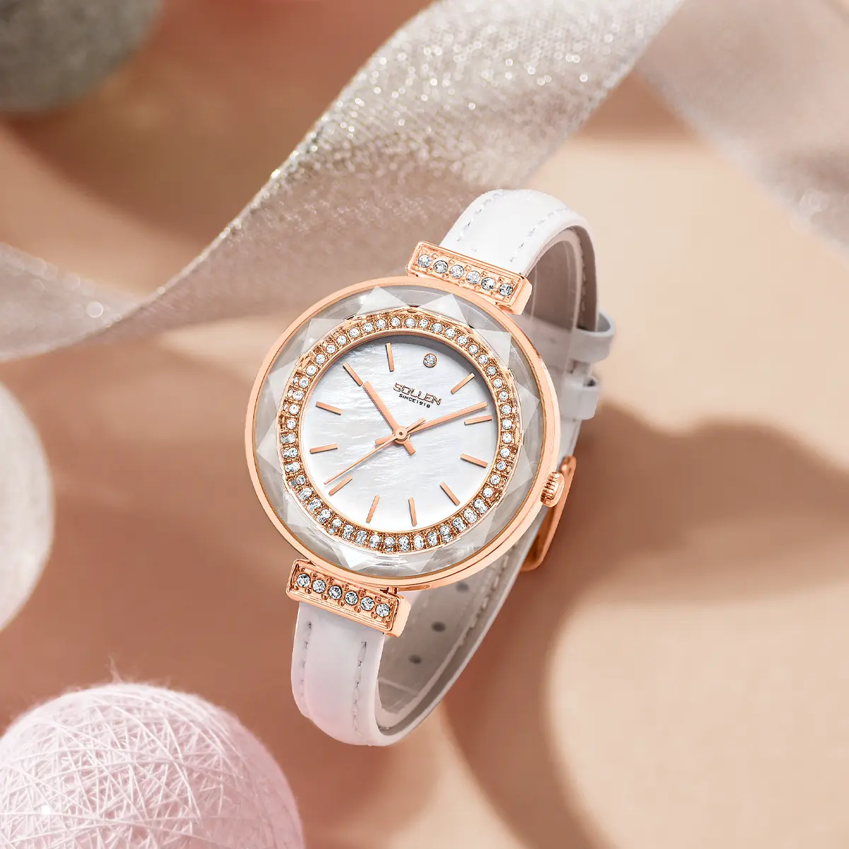 【ING】Women's Premium Quartz Watch - Genuine Leather Strap, Large Dial, Minimalist, Affordable Birthday Gift for Girlfriend/Wife, Valentine's Day/Mother's Day/Wedding Gift - 427