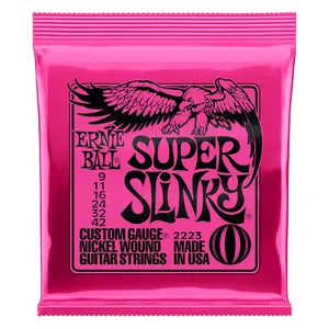 Ernie Ball Slinky Nickel-Wound Electric Guitar Strings | Super Slinky | 9-42
