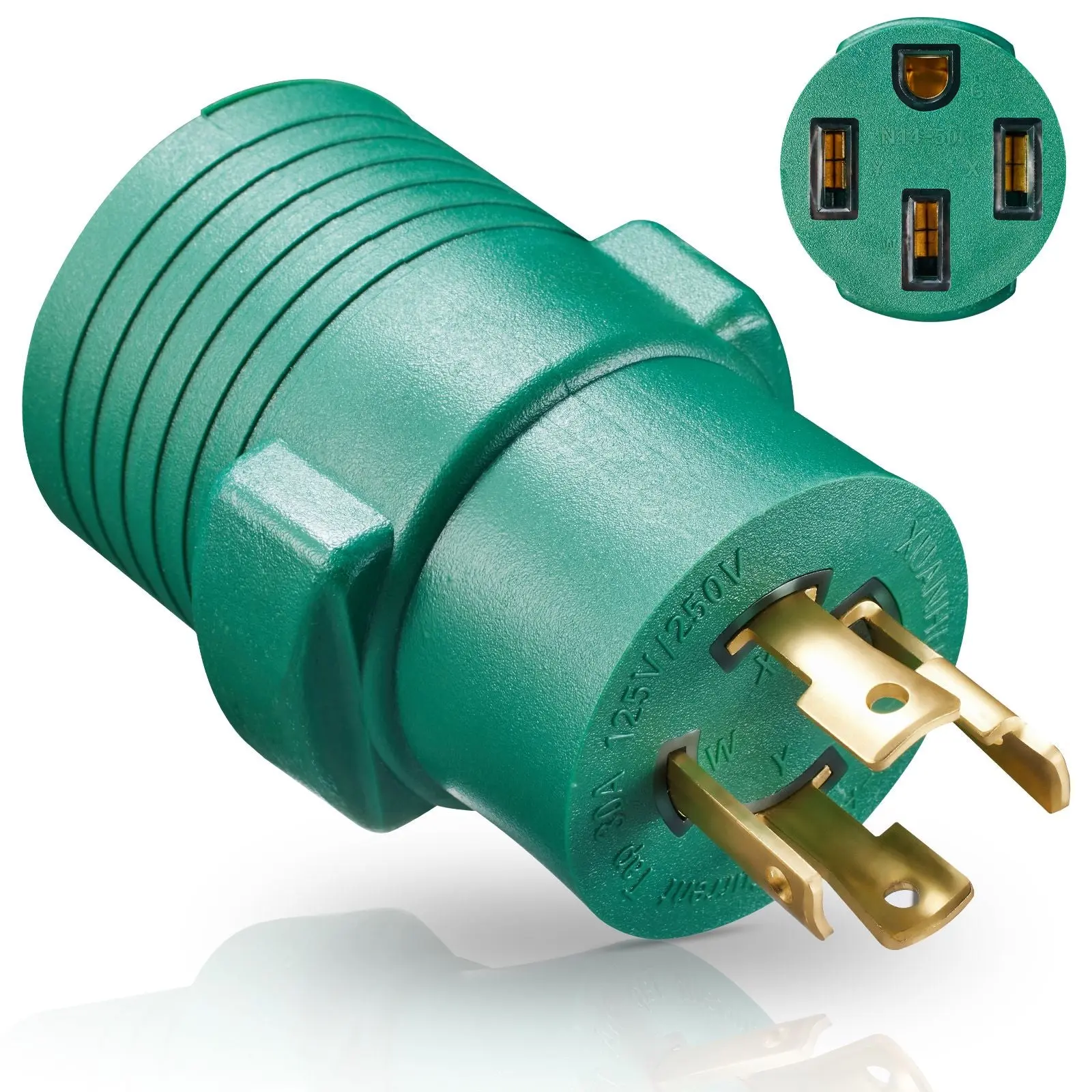 Edb Plug NEMA L14-30P to 14-50R RV Generator Adapter, 30 Amp to 50 Amp Twist ...