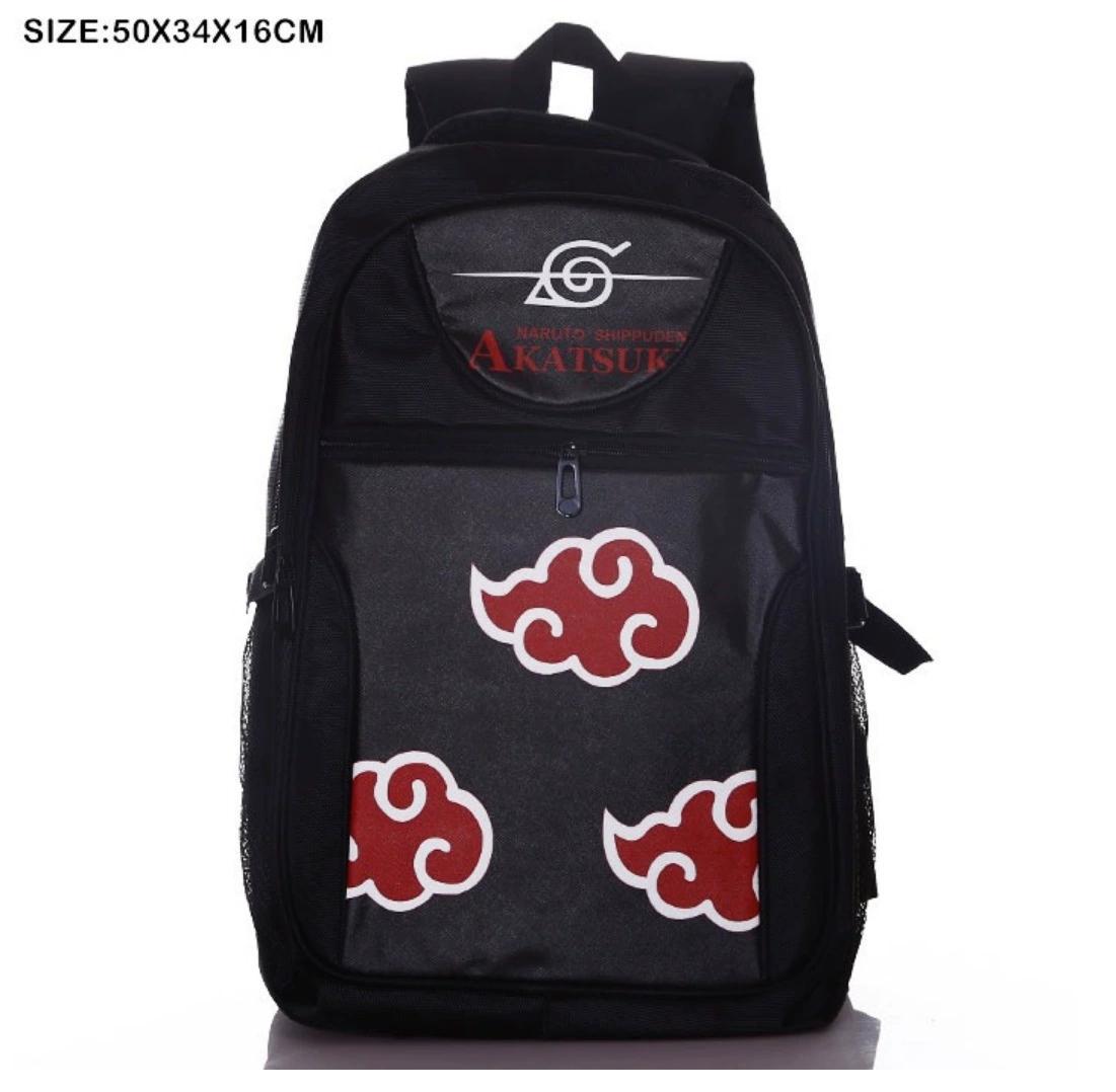 Naruto Anime Backpack Akatsuki Red Cloud Konoha Leaf Village Backpack Large Capacity Laptop School Bag Canvas Casual Travel Daypack Itachi Uchiha Naruto Uzumaki Anime Fan Backpack For Teen Boys Girls Student Outdoor Backpack Multiple Styles Available