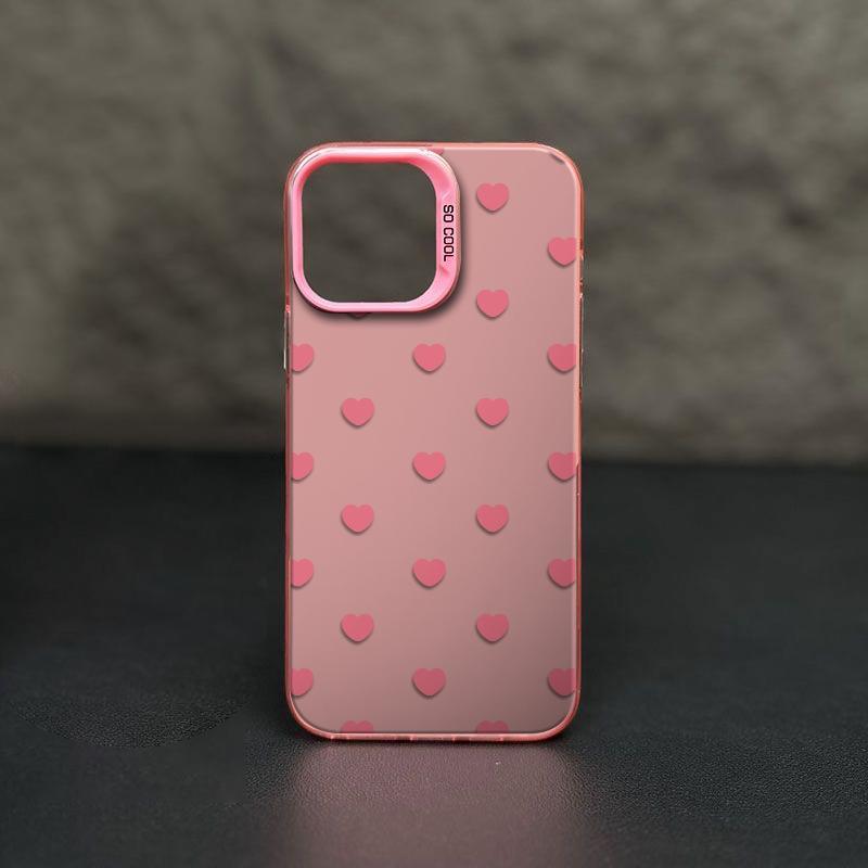 Minimalist Heart Dots Phone Case Durable Hard Acrylic Back Case With An Anti-Yellowing Coating, Made From High-Quality Designed For Reliable Drop Protection For Your Phone For iPhone 17.16.15.14.13.12.11.X.XS.XSMAX.XR.8.7