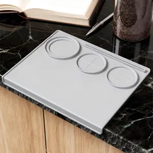 Silicone Waterproof Coffee Tamping Mat, Heat Resistant Tamp Mat, 7.8"x9.8" Barista Tool for Espresso Machine Tamper, Home Kitchen Bar