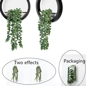 Bohemian Style Realistic Plant Decor, Durable Plastic Material, Perfect for Home and Office, Indoor Hanging Plants, Artificial Ferns, Ivy, Succulents, Hanging Plant Vines