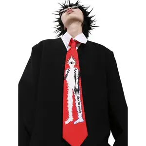 Red and Black Genderless Fun Print Hand Tie