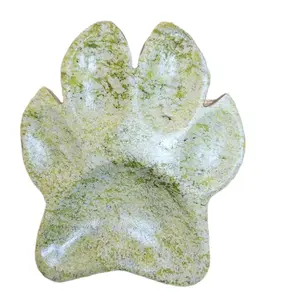 3in Healerite Crystal Pawprint Bowl Jewlery Holder Bag Pendant Car Pendant Home Ornament